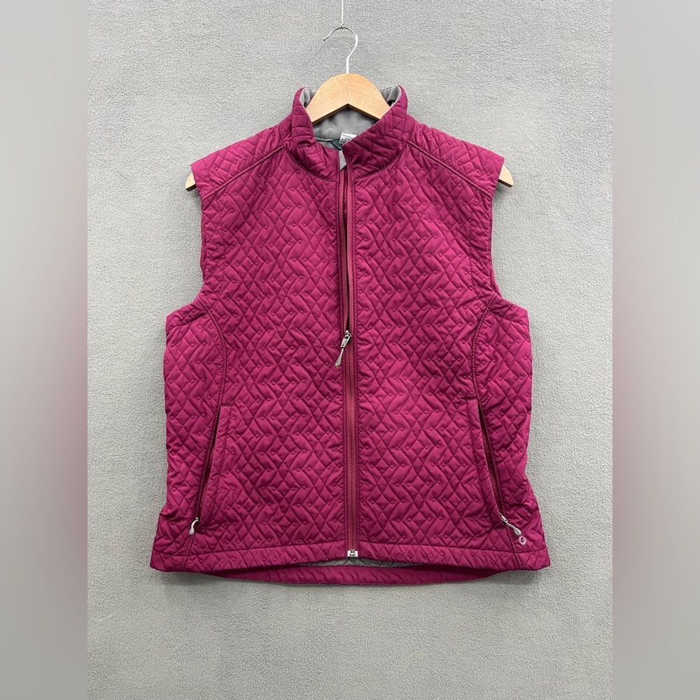 Mountain Equipment Co-op Women’s Large Quilted Vest Purple And Gray